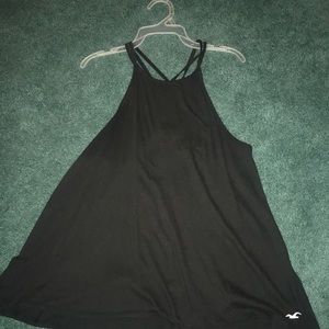 black halter top, flowy